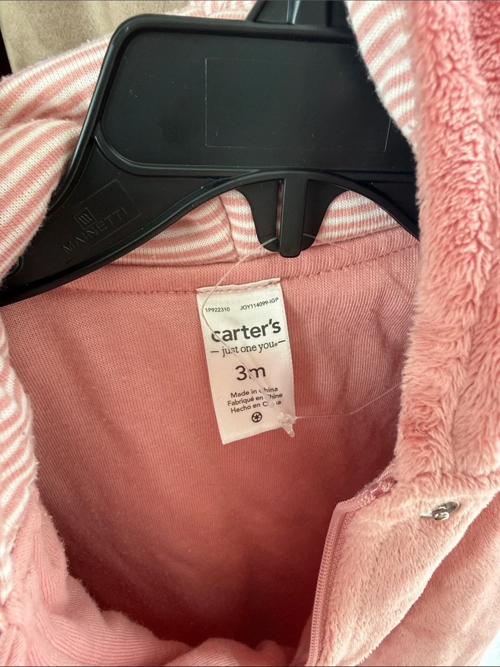 Carter's 3M Plush Pink Hooded Footed One-Piece Snowsuit with Fox Feet